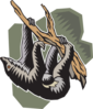 Stylized Hanging Sloth Clip Art